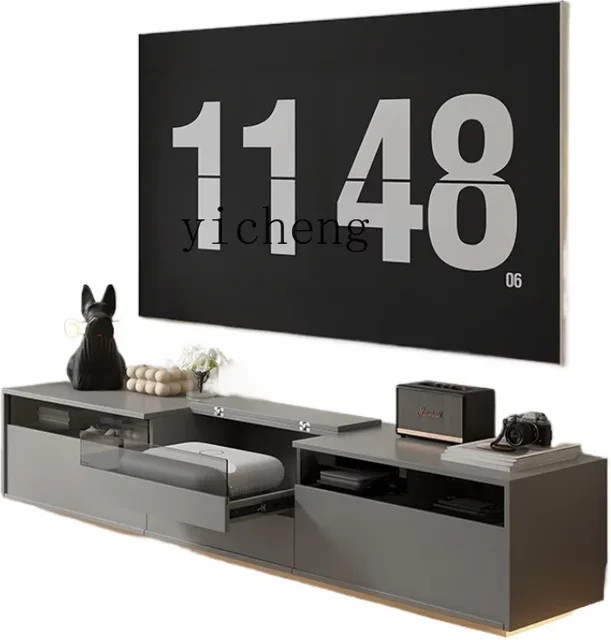 Minimalistischer TV-Schrank in Schwarz als multifunktionales Laser-TV-Fach für dein Heimkino im Wohnzimmer - Bild 1
