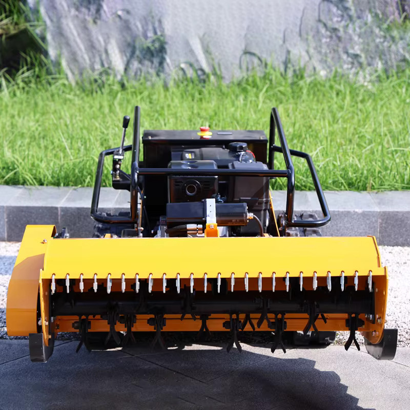 AIWEIYA Selbstfahrender All-Terrain-Rasenmäher mit Raupenantrieb und Fernbedienung in Gelb - Bild 4