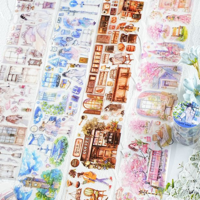 Mattes Washi-Tape mit Motiven in Multicolour für Scrapbooking und DIY-Projekte, Breite: 6,7 cm, Länge: 200 cm - Bild 1