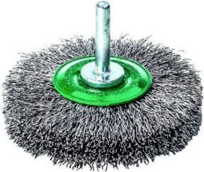 Lessmann Schaftrundbürste aus Edelstahl in Silber, Durchmesser: 40 mm, Schaft: 6 mm, Drahtstärke: 0,2 mm, Drahtbreite: 9 mm - Bild 1