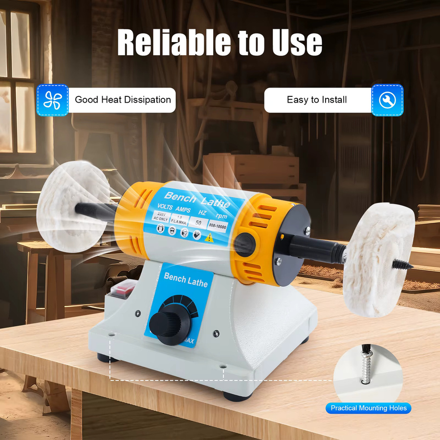 CNCEST Tischpoliermaschine mit 320 W Motor, einstellbare Geschwindigkeit von 800–10.000 U/min, elektrisch und kabelgebunden zum Schleifen - Bild 3