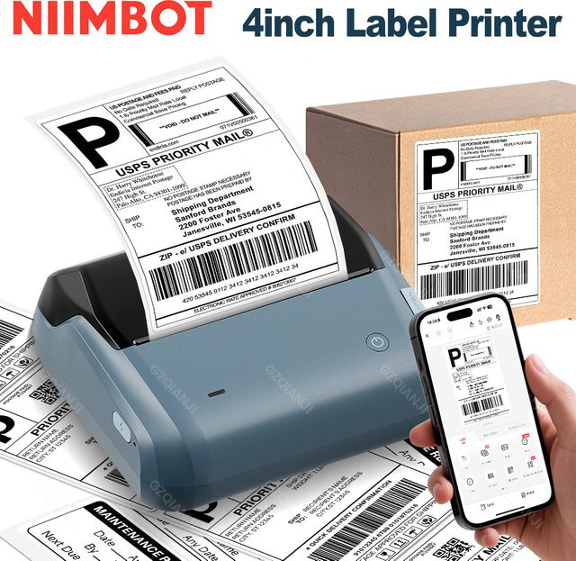 NIIMBOT B4 Bluetooth Thermoetikettendrucker für Versandetiketten und mobile Anwendungen - Bild 1