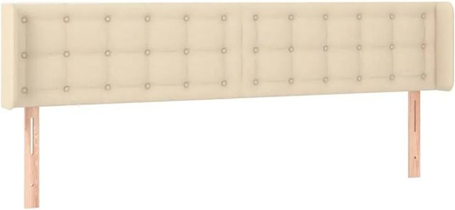 vidaXL LED Kopfteil in Creme mit USB-Ladeport und integrierter Beleuchtung, Breite: 163 cm, Tiefe: 16 cm, Höhe: 78-88 cm - Bild 1