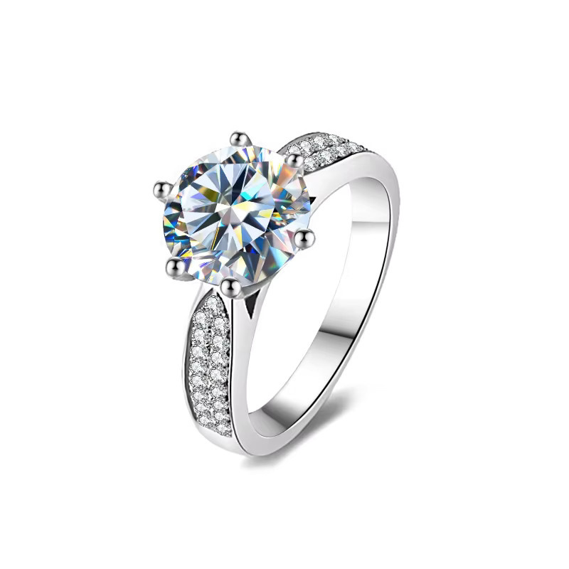 DWJ Ring, 925 Silber, Moissanit-Diamant, Damen - Bild 2