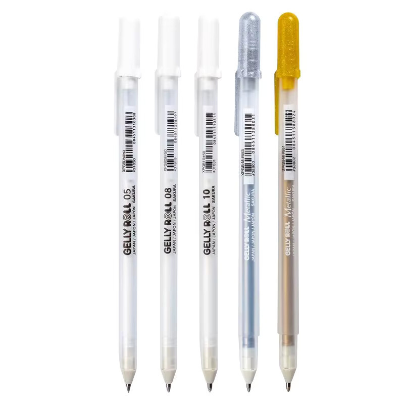Sakura Gelly Roll Classic Highlight Pen Set mit 3 Gel-Tintenstiften in Weiß, Gold und Silber für Sketching und Hervorhebungen - Bild 2