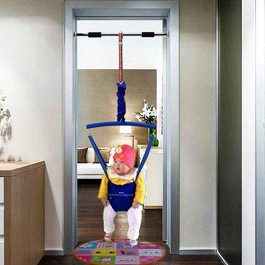Tragbare und faltbare Baby Schaukel mit Türrahmen-Halterung in Blau von TOMTOP JMS - Bild 3