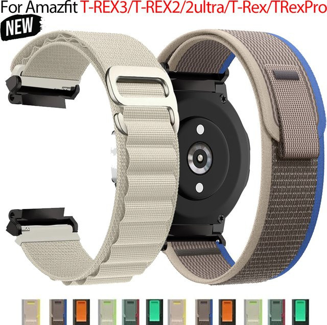 Geekthink Uhrenarmband Nylon, Schwarz, für Amazfit T-Rex 3/2 - Bild 1