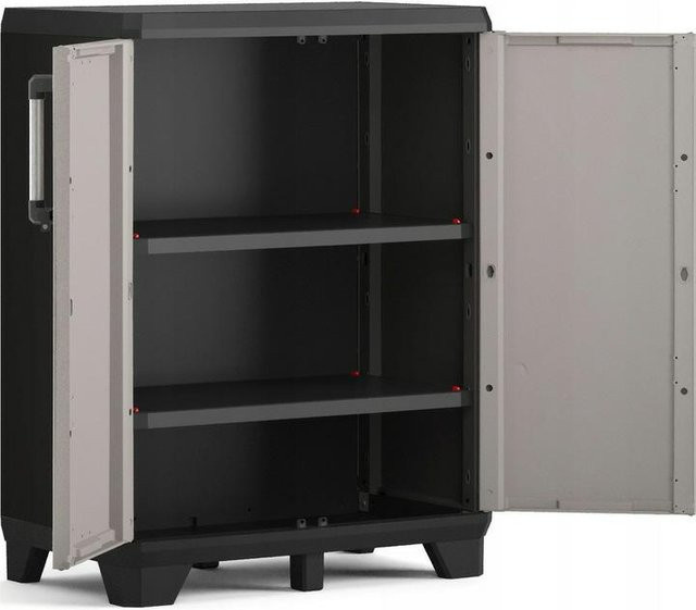 Keter Linear Pro Niedriger Schrank mit modernem Design in Anthrazit B/T/H: 68 x 39 x 90 cm - Bild 1