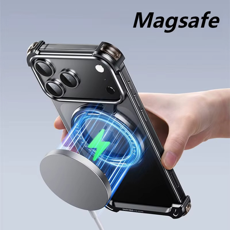 Stoßfeste MagSafe Schutzhülle für Apple iPhone 17 Pro Max Air mit 360 Grad Rotationsständer und Metall-Wärmeableitung in Schwarz - Bild 3