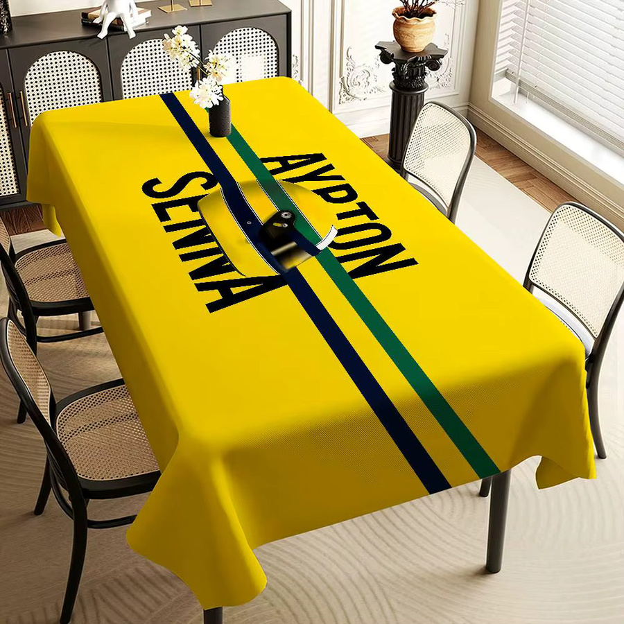 Potdemiel Rechteckige Tischdecke mit A-Ayrton S-Senna Logo für Bauernhaus, Hochzeit oder Party - Bild 2