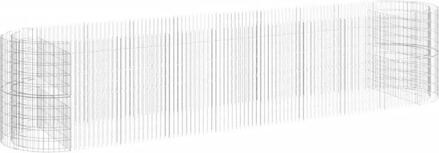 Furnicato Gabionen-Hochbeet aus verzinktem Eisen in Silber, B/T/H: 500 x 100 x 100 cm - Bild 1