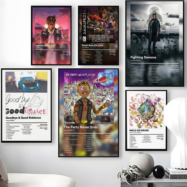 J-Juice W-WRLD Poster Wandkunst-Aufkleber in Black2, wasserfeste und selbstklebende Wanddekoration für Wohnzimmer und Schlafzimmer, B/H: 20 x 15 cm - Bild 1