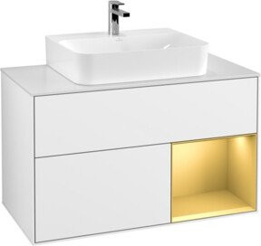 V&B Waschtischunterschrank Finion 100 in Weiß lackiert, B/T/H: 100 x 50,1 x 50,1 cm - Bild 1