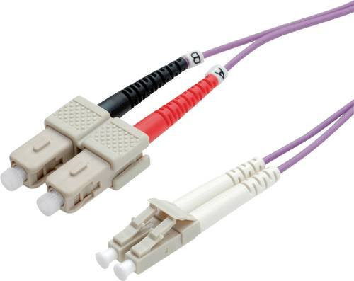 Value Glasfaser LWL Anschlusskabel Multimode OM4, 1x LC-Stecker auf 1x SC-Stecker, 50/125 µm, Violett, Länge: 3,00 m - Bild 1