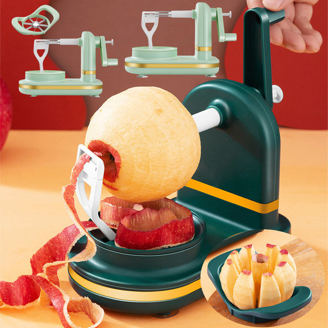 Multifunktionaler manueller Obstschneider und Gemüseschneider mit Edelstahlklingen in Grün - Bild 1