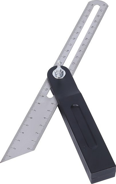 Verstellbares Klappwinkellineal aus Metall in Silber, 25 cm für die Holzbearbeitung - Bild 1