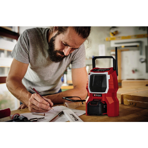 Einhell Power X-Change Akku-Baustellenradio TC-RA 18 Li BT Solo mit Bluetooth und FM in Rot, B/H/T: 22,5 x 15 x 8 cm - Bild 3