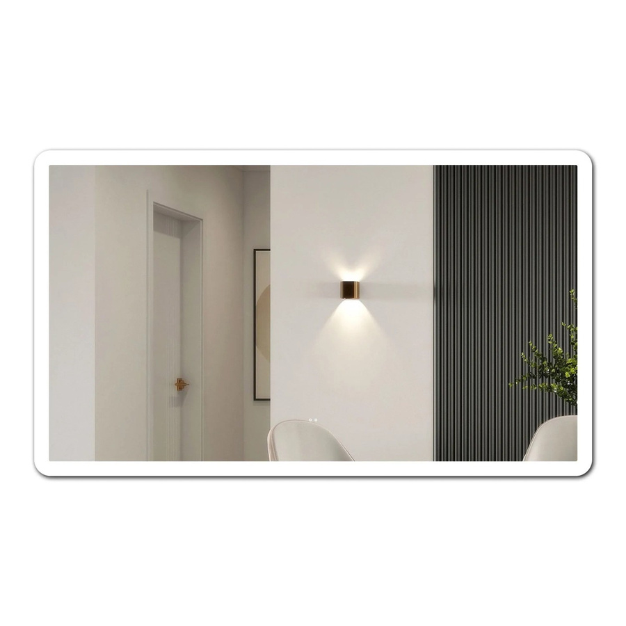 Aica Sanitär Badspiegel mit LED Beleuchtung in Weiß, dimmbar mit Sensor-Schalter und Memory-Funktion, B: 140 cm, H: 80 cm - Bild 1