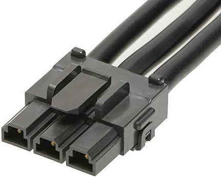 Molex Stiftgehäuse-Kabel mit 3 Polen und 10,00 mm Rastermaß in Schwarz - Bild 1