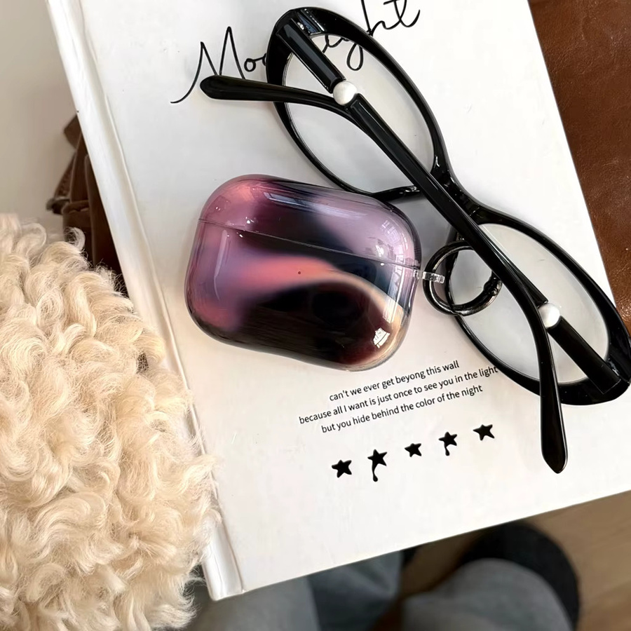 Stoßfeste AirPods Schutzhülle mit Haken in Lila-Schwarz Farbverlauf für AirPods 1, 2, 3, 4 und Pro 2 - Bild 3