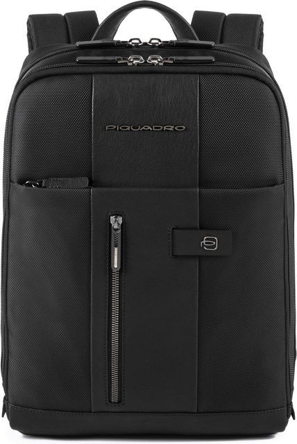 Piquadro Brief Schmaler Laptoprucksack mit iPad-Fach in Schwarz - Bild 1