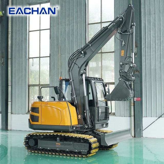 EACHAN Raupen-Minibagger 6,5 Tonnen Erdbewegungsbagger EPA in Gelb - Bild 1