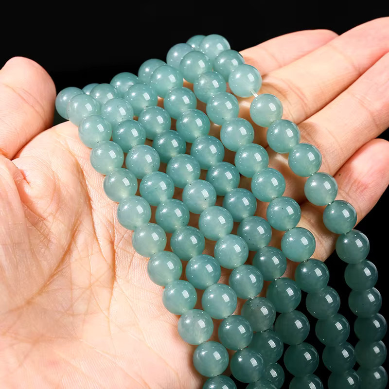 Braun Hetian Jade Chalcedon Runde Perle, Lose Spacer Stein - Bild 3