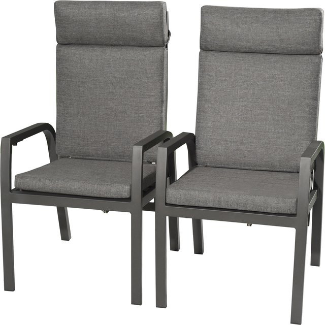 bellavista - Home & Garden Hochlehner-Sessel Kansas 2er-Set grau B/T/H: 58 x 63 x 108 cm - Bild 1