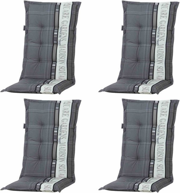 Madison Gartenmöbelauflage grau aus Baumwolle und Polyester, B/H/T: 123 x 8 x 50 cm - Bild 1