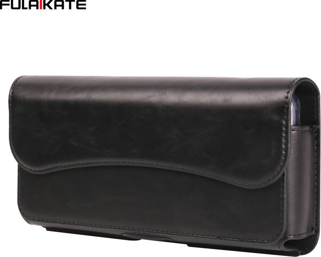 FULAIKATE Crazy Horse Ledertasche als horizontale Handytasche für Samsung Note 23 Ultra und iPhone 15 Pro Max in Braun oder Schwarz - Bild 1