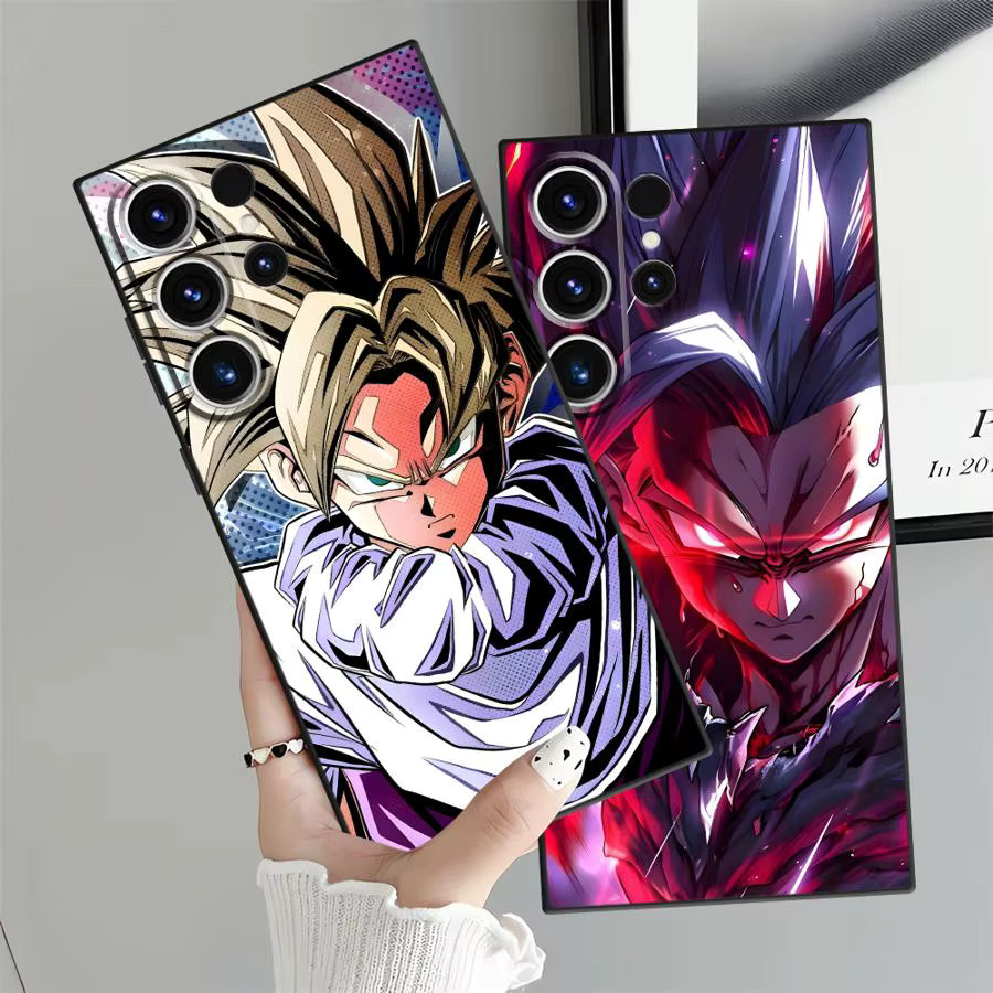 Schwarze weiche Handyhülle mit Dragon Ball Son Goku Design für Samsung Galaxy S24 Plus, S23 Ultra, S21 FE, S20 und S25 Edge - Bild 2