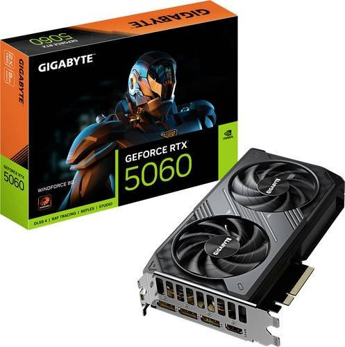 Gigabyte Nvidia GeForce RTX 5060 Grafikkarte mit 8 GB GDDR7-RAM in Schwarz - Bild 1