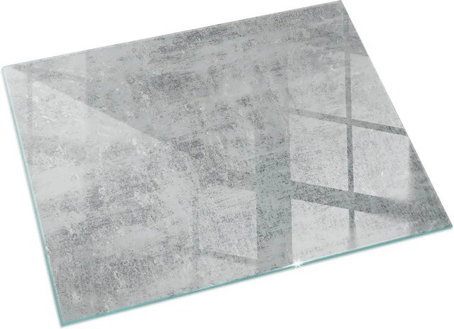 Tulup Glasplatte für Kamin mit abstrakter Hintergrundtextur in Grau, B: 120 cm, H: 80 cm - Bild 1