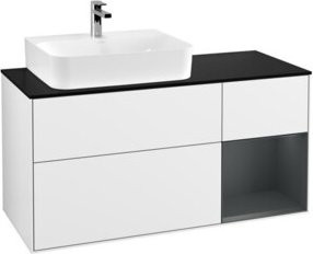 V&B Waschtischunterschrank Finion mit Wandbeleuchtung, Weiß lackiert, Breite: 120 cm, Höhe: 50,1 cm, Tiefe: 50,1 cm - Bild 1