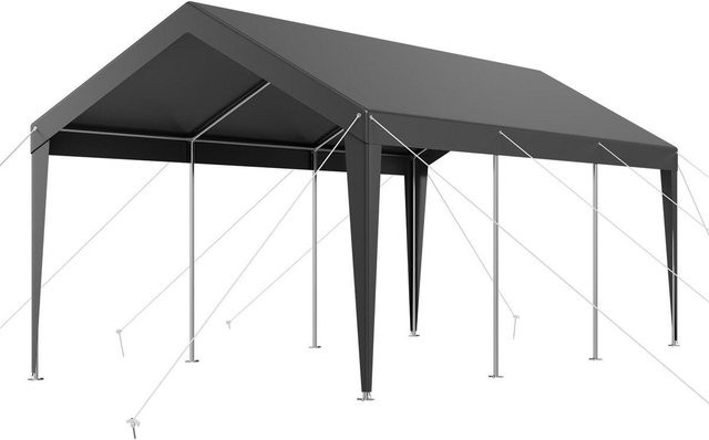 Carport Autoüberdachung von Buying Solutions, MB, tragbarer Autounterstand in Grau mit Giebeldach - Bild 1