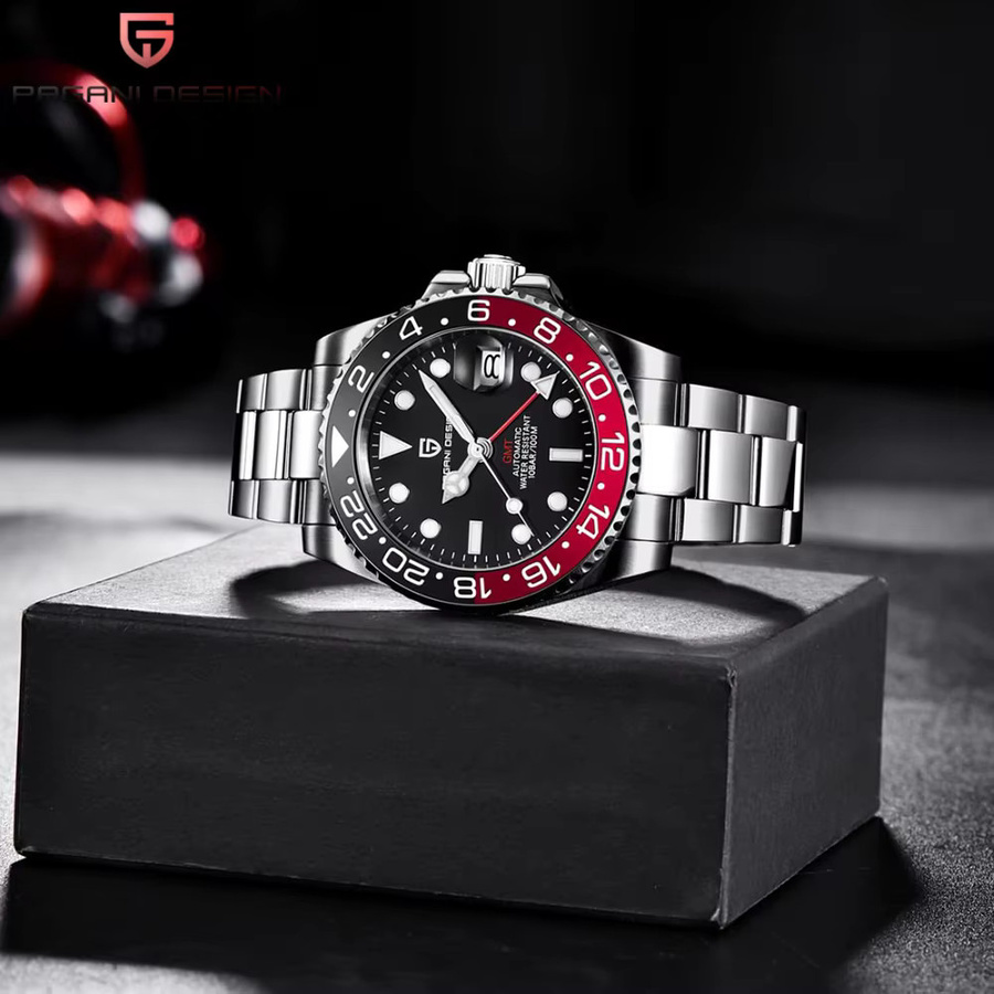 Pagani Design GMT-Uhr, Automatik, Edelstahl, Keramik-Lünette, Herren - Bild 3