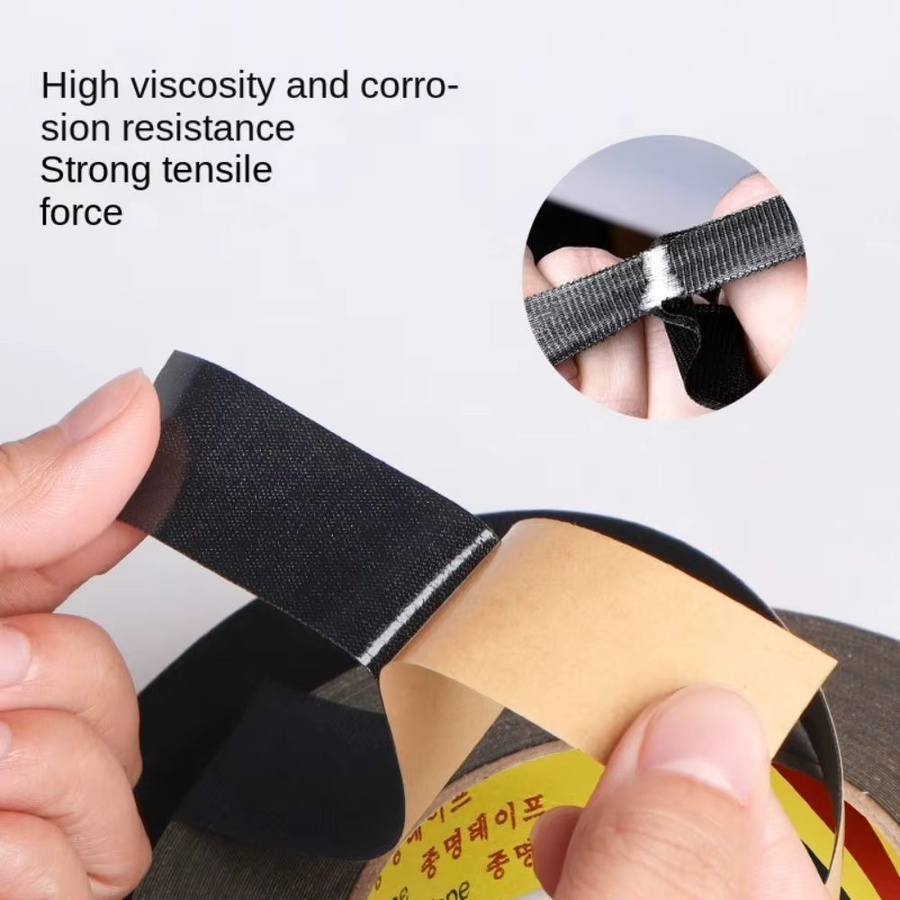 Selbstklebendes Ripsband in Schwarz, 25 Yards Klebestreifen für Ecktücher und Stoffe - Bild 3