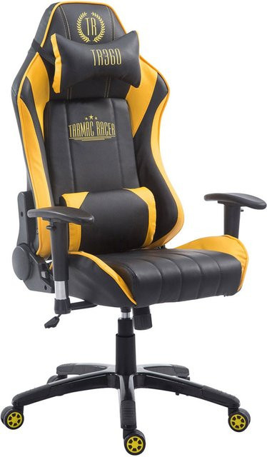 TPFLiving Racing Gaming Bürostuhl Shia aus Kunstleder in Schwarz/Gelb mit Kopfstütze und Armlehnen - Bild 1