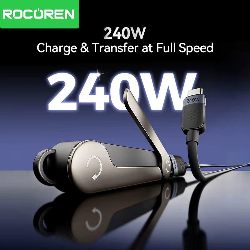 Rocoren 3-in-1 USB-C OTG Adapter 240W PD3.1 USB Hub in Schwarz für iPhone 15-17, MacBook und Samsung - Bild 3