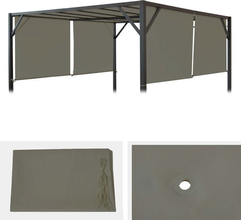 MCW Ersatzbezug für Dach Pergola Pavillon Beja, Farbe: Taupe, B/T: 400 x 400 cm
