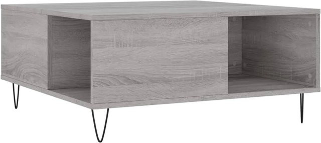 vidaXL Couchtisch modern in Grau Sonoma aus Holzwerkstoff und Metall, B/T/H: 80 x 80 x 36,5 cm - Bild 1