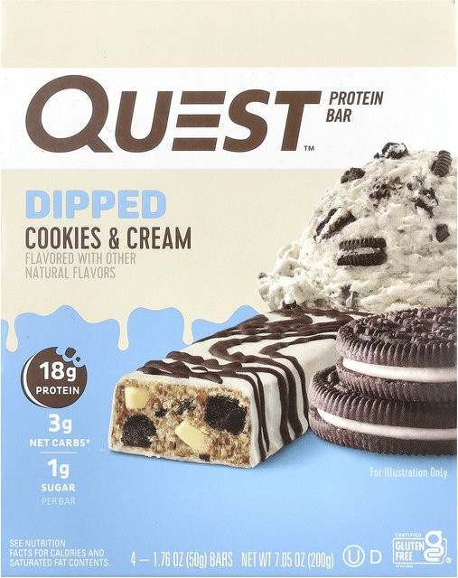 Quest Nutrition Proteinriegel Cookies & Cream 4 x 50 g - Bild 1