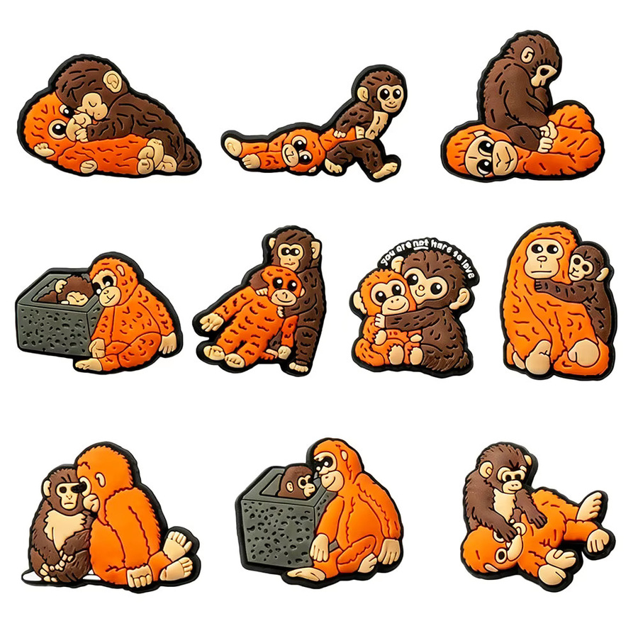 Potdemiel Schuhzubehör Cartoon Punch Monkey Serie, 10er-Packung - Bild 3