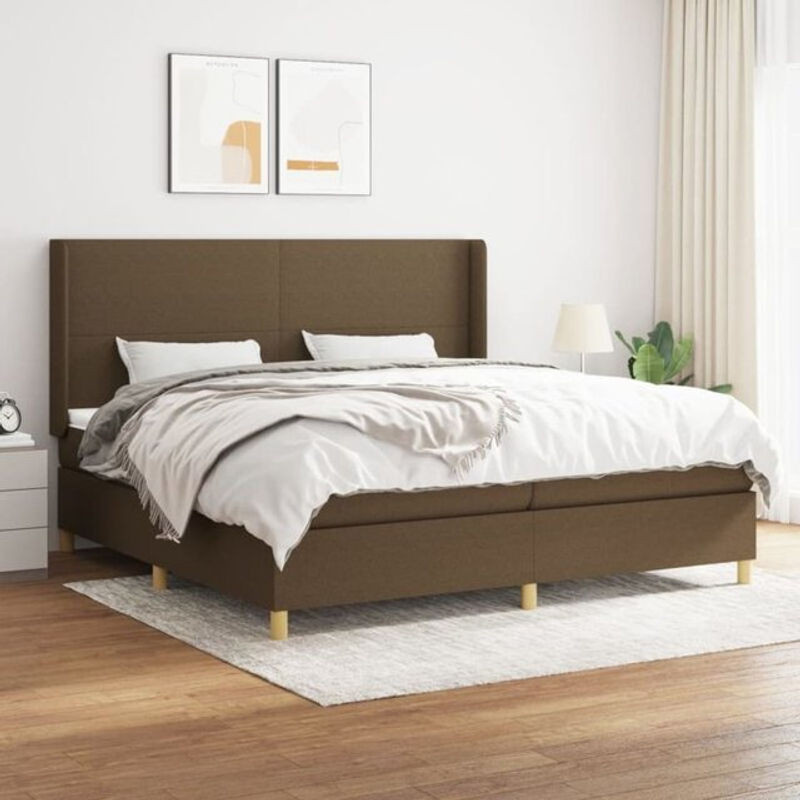 Vidaxl Boxspringbett mit Matratze in Braun aus Stoff und Massivholz B/T/H: 200 x 200 x 128 cm - Bild 1