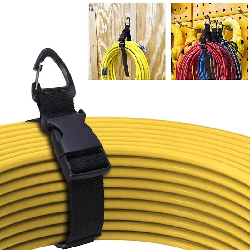Nylon-Aufbewahrungsgurte für schwere Kabel in Schwarz mit dreieckiger Schnalle als Kabel-Organizer und Drahtmanager für Netzkabel und Schläuche - Bild 3