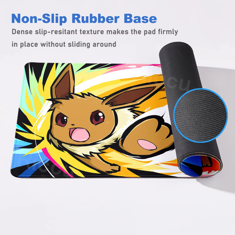 Potdemiel XXL Mauspad mit Anime Pokemon Muster in Multicolour, rutschfeste Tastaturmatte für PC und Computer - Bild 3