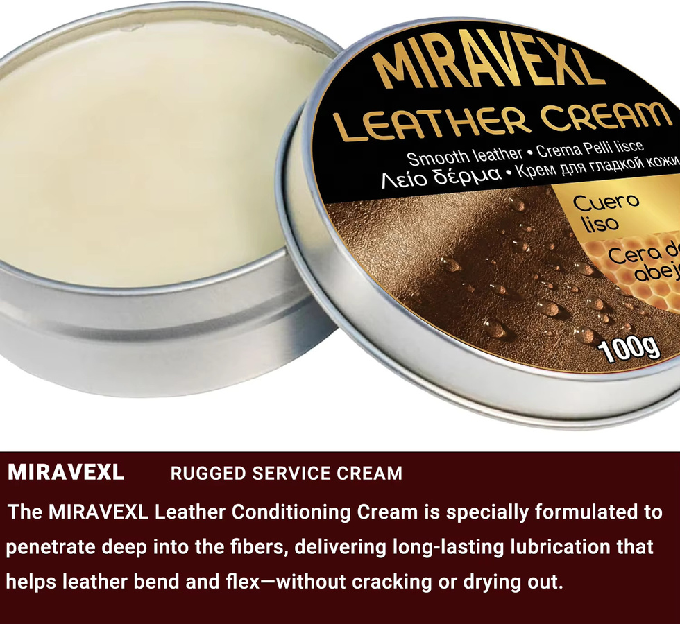 MIRAVEXL Lederpflegecreme mit Bienenwachs und Schwammapplikator, 100g - Bild 2