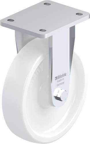Blickle Bockrolle BO-SPO 201G in Weiß aus Stahl mit einem Rad-Durchmesser von 200 mm und einer Tragfähigkeit von maximal 1000 kg - Bild 1