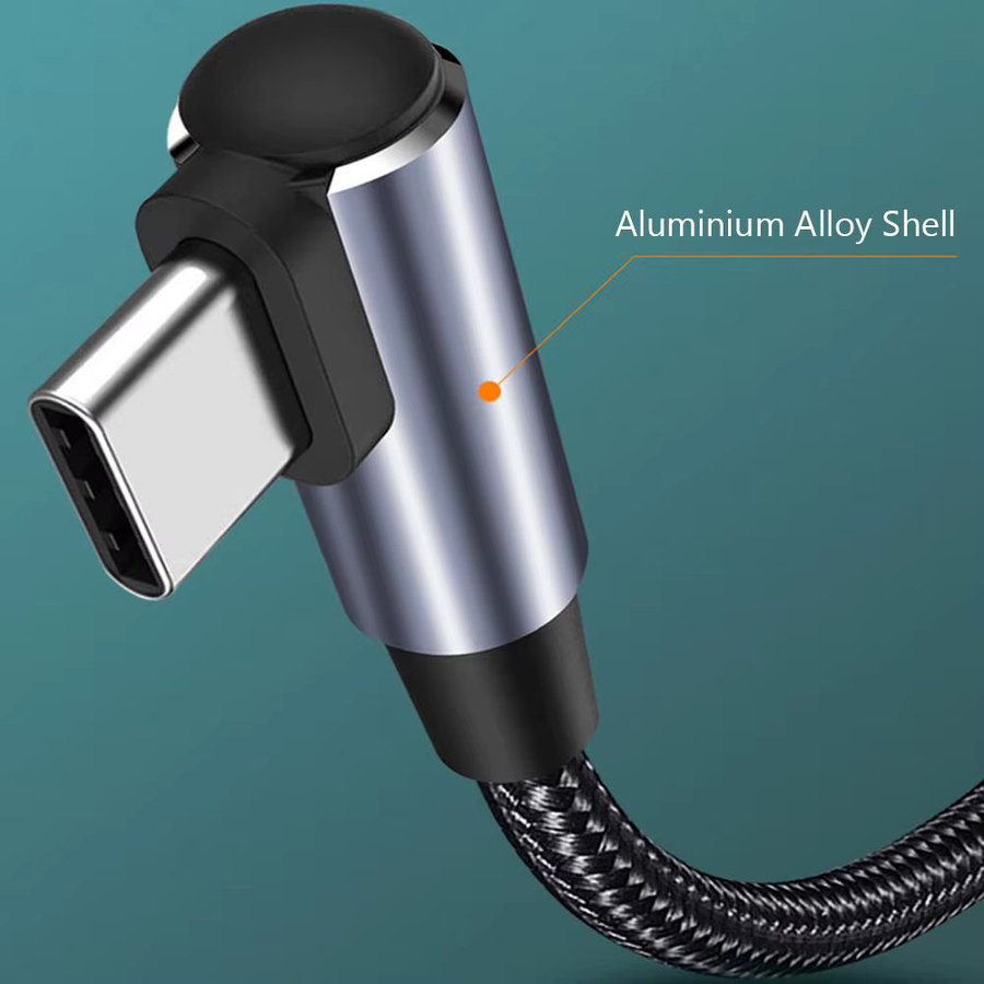 MIIQNUS USB-C auf USB-C Ladekabel mit 60W PD Schnellladefunktion, rechtwinkliges 90 Grad Datenkabel in Schwarz - Bild 5