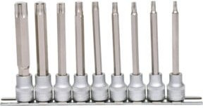 KS Tools 3/8" Bit-Stecknuss-Satz TX lang, 9-teilig, T20-T60, silber - Bild 1